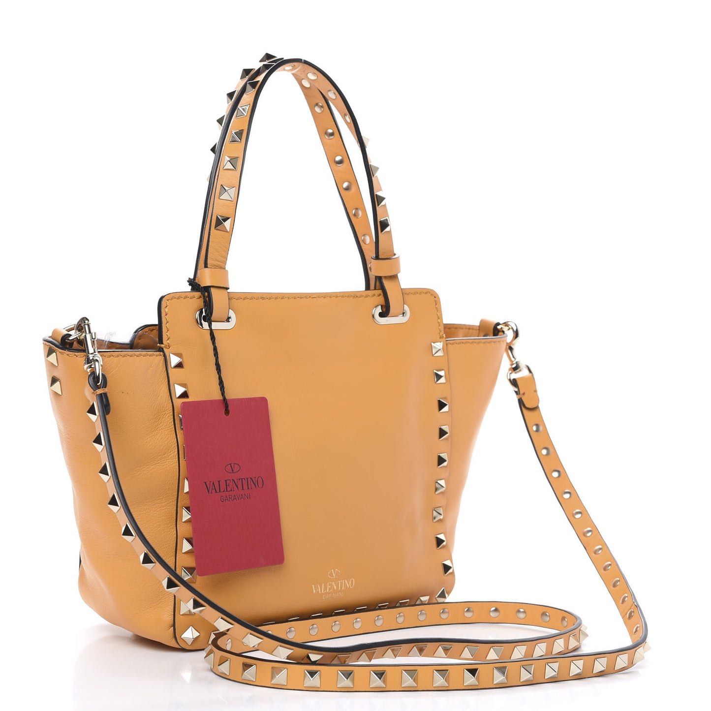 Vitello Mini Rockstud Tote Mandarin Sorbet