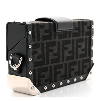 Fendi Recycled Fabric Jacquard Vitello Astro FF 1974 Mini Baguette Trunk Asfalto Black 3 of 7