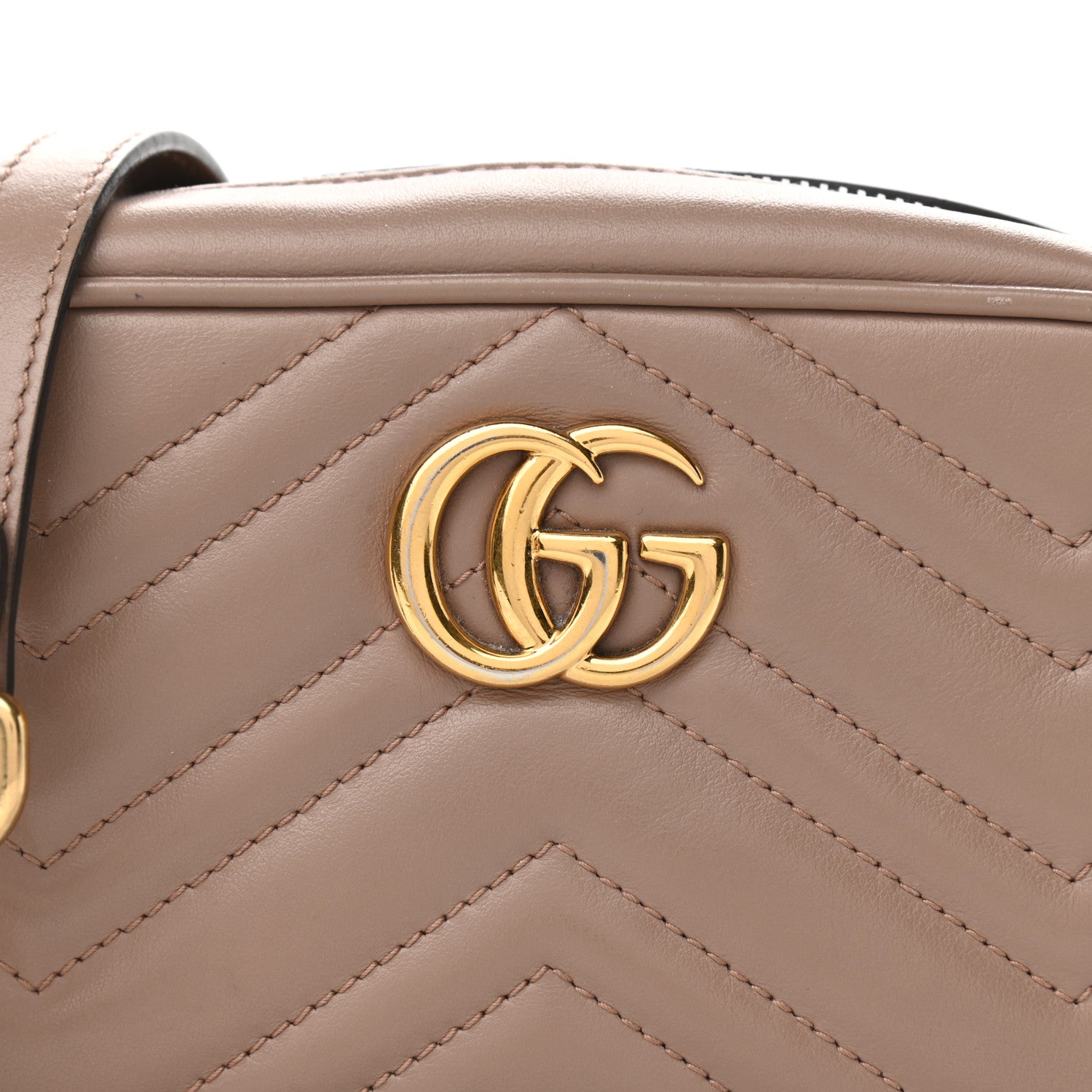 Gucci Calfskin Matelasse Mini GG Marmont Chain Shoulder Bag Porcelain Rose 8 of 12