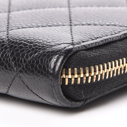 Chanel Caviar Quilted Large Zip Around Organizer Wallet Black 11 of 17