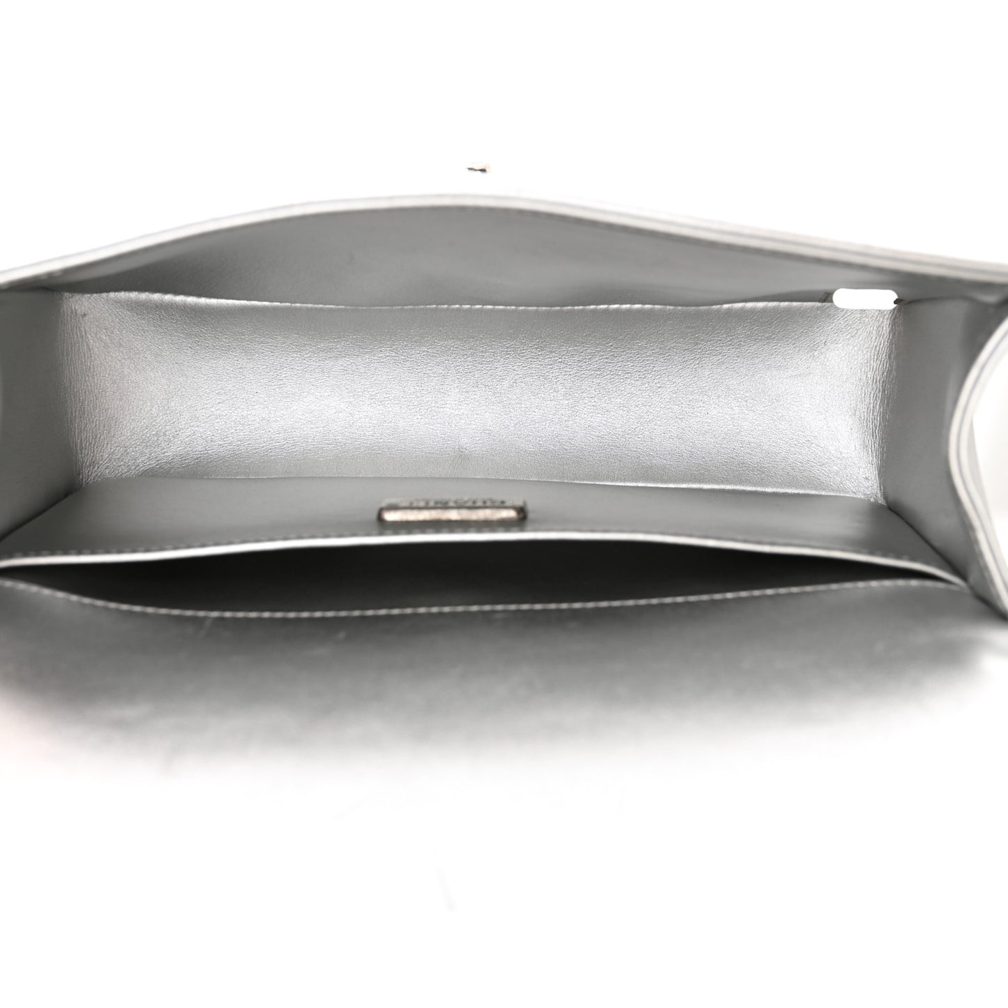 Metallic Lambskin Embellished Medium Boy Flap Silver