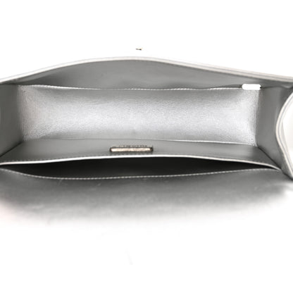 Chanel Metallic Lambskin Embellished Medium Boy Flap Silver 4 of 14