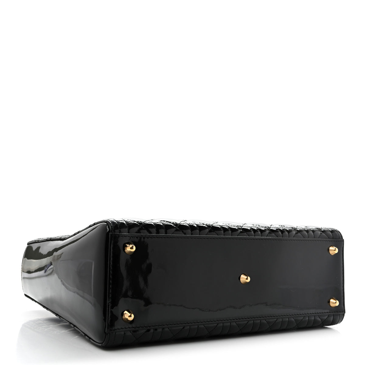 Patent Cannage Large Lady Dior Black