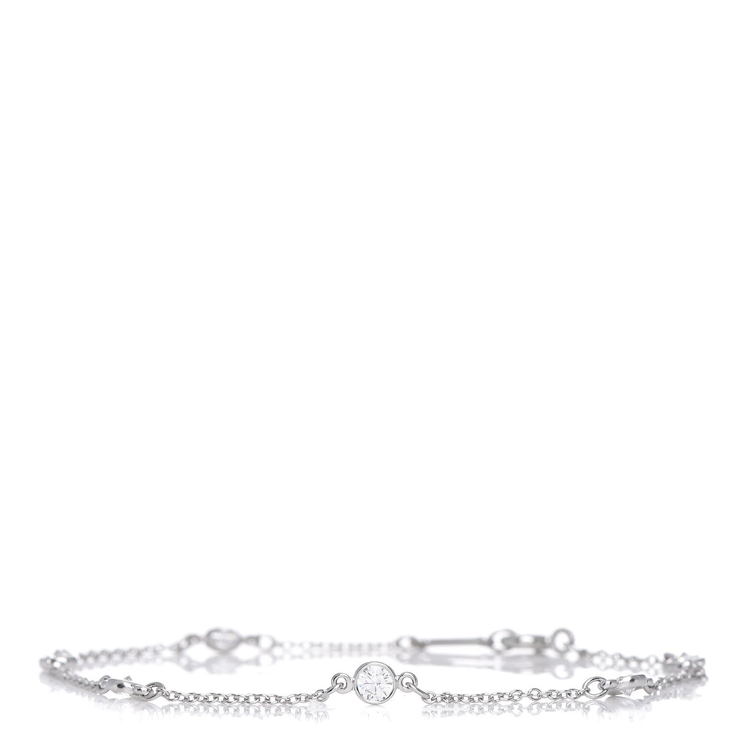 Tiffany Platinum Diamond .40ctw Elsa Peretti Diamonds by the Yard Station Bracelet 1 of 5
