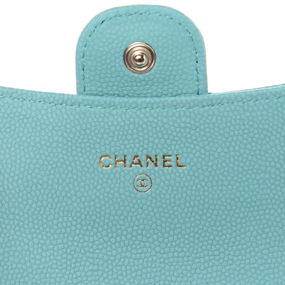 Chanel Caviar Chevron Quilted Card Holder Wallet Green 6 of 9