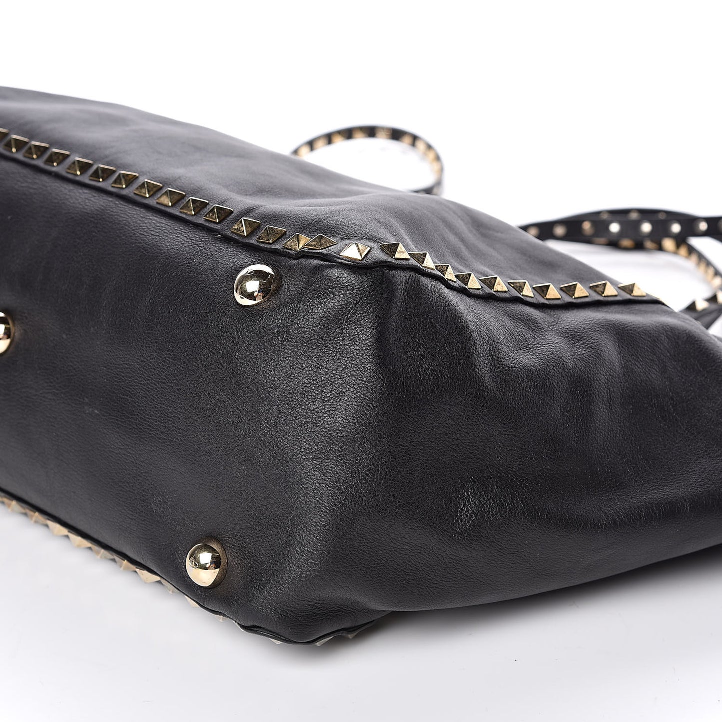 Vitello Medium Rockstud Tote Black