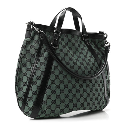 Gucci Monogram Medium Abbey Convertible Tote Green Black 3 of 10