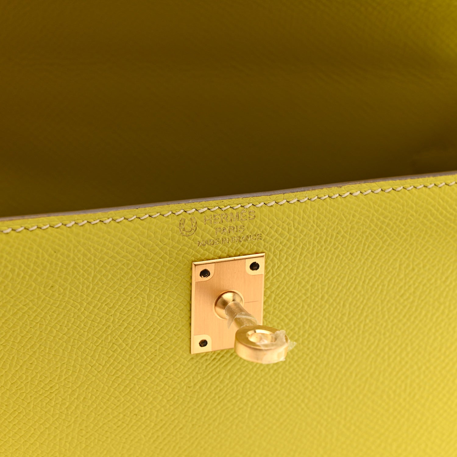Hermes Epsom Bi-Color Horseshoe Sellier 25 Lime Craie 6 of 12