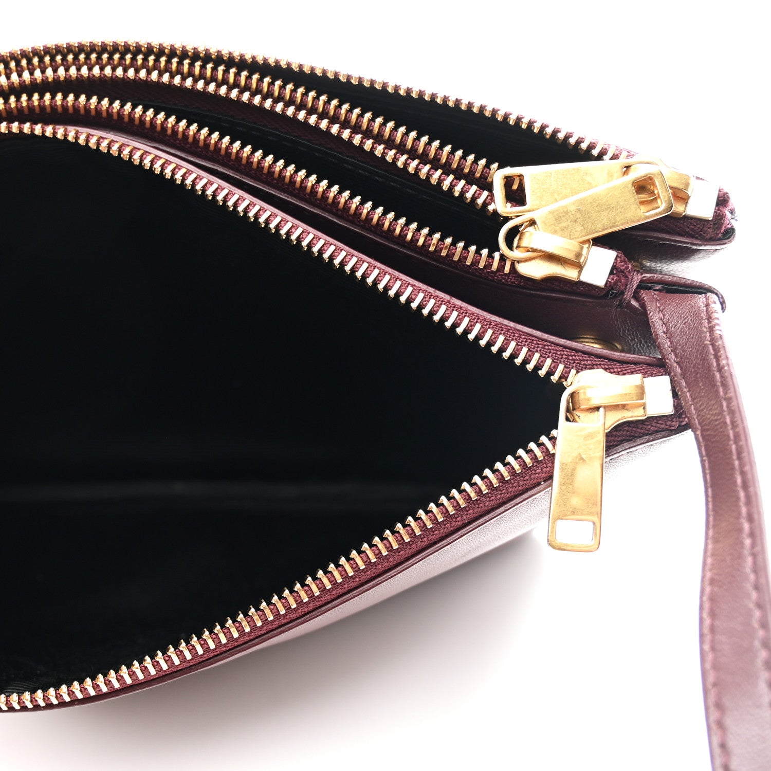 Celine Lambskin Small Trio Crossbody Bag Burgundy 7 of 12