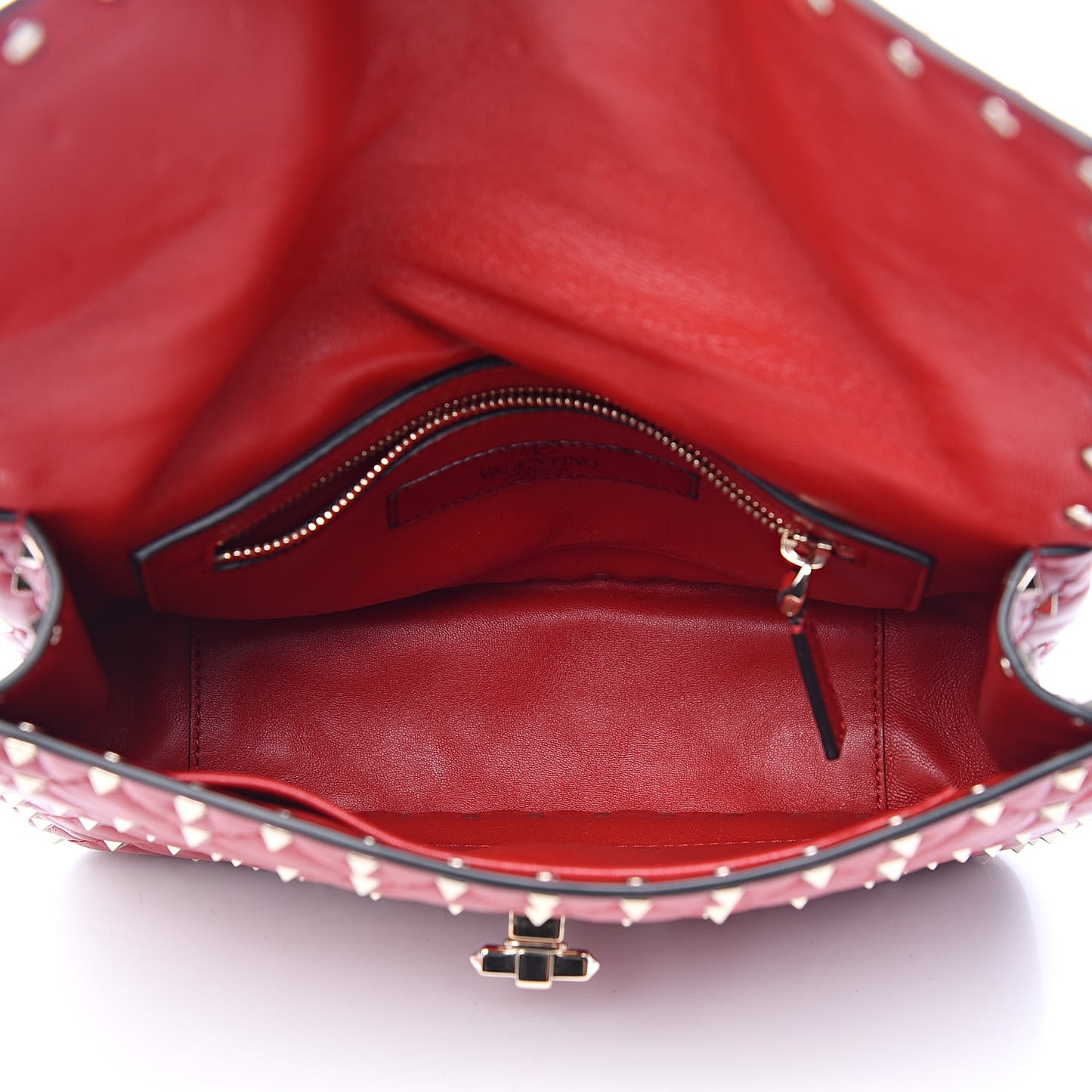 Nappa Medium Rockstud Spike Shoulder Bag Rosso Valentino