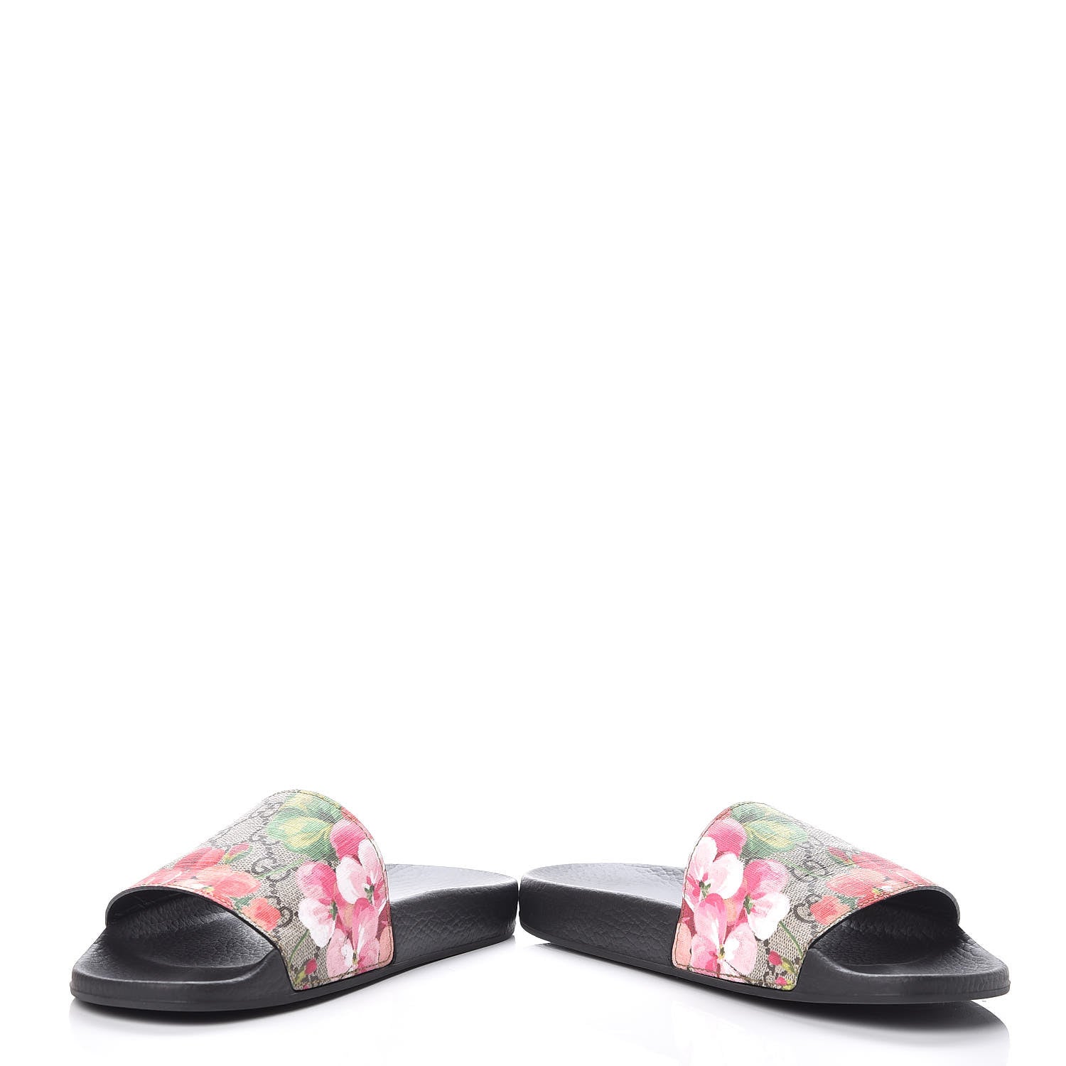 Gucci GG Supreme Monogram Blooms Slide Sandals 37 Beige Multicolor 6 of 9