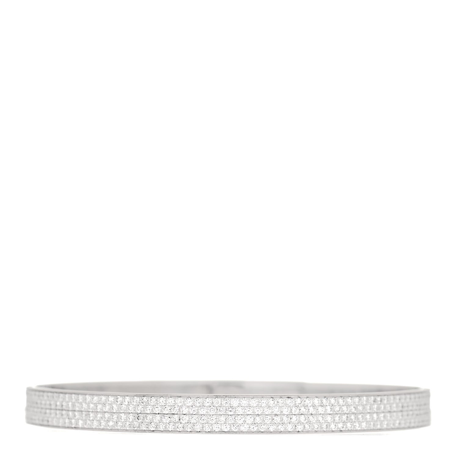 Hermes 18K White Gold Diamond Kelly Full Pave Bracelet SH 3 of 5