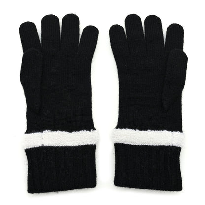 Chanel Cashmere CC Gloves Black White 2 of 3