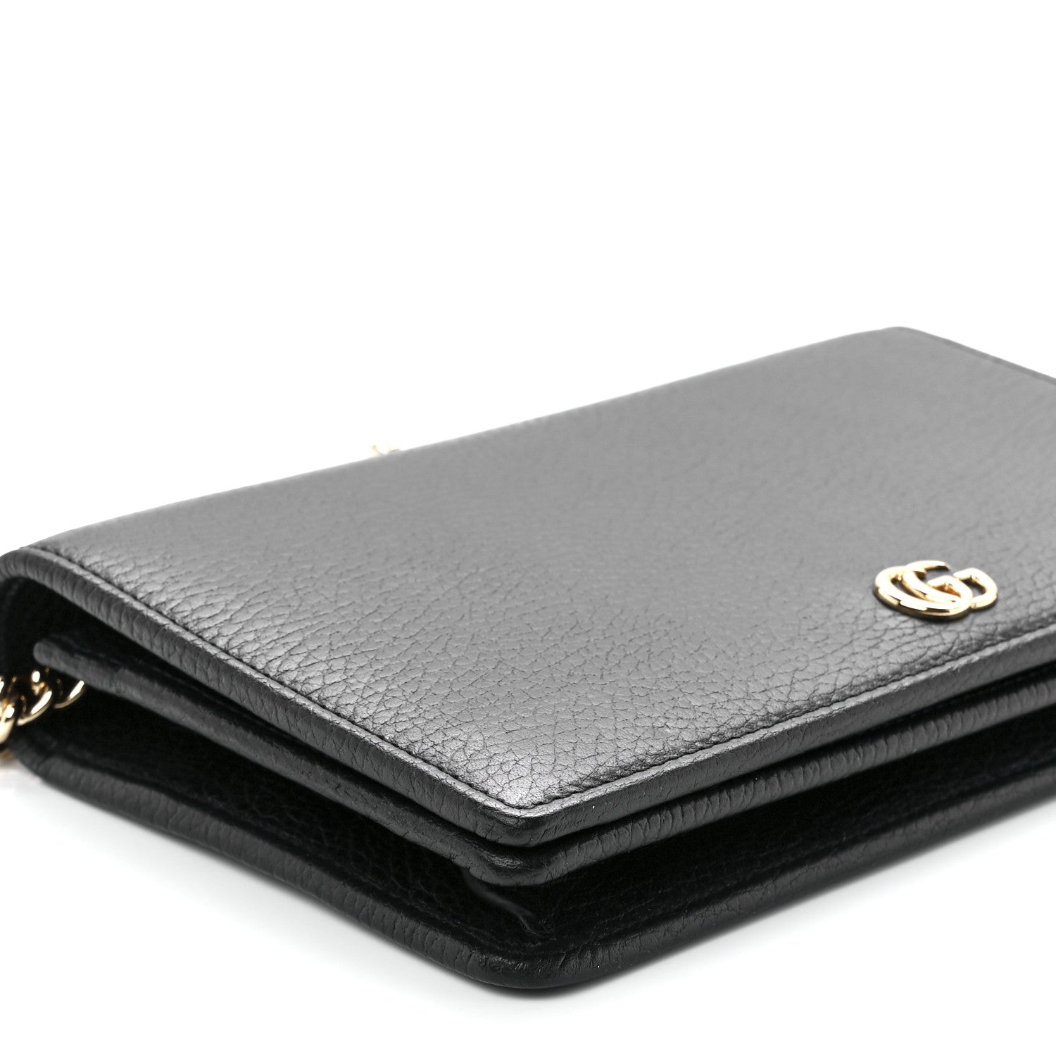 Gucci Calfskin Mini GG Marmont Chain Wallet Black 10 of 11