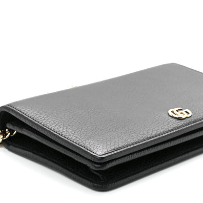 Gucci Calfskin Mini GG Marmont Chain Wallet Black 10 of 11