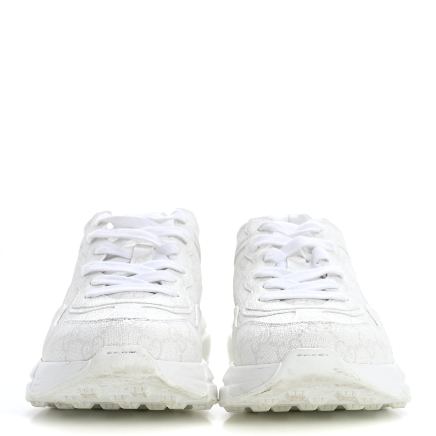 GG Supreme Monogram Womens Rhyton Sneakers 37 White
