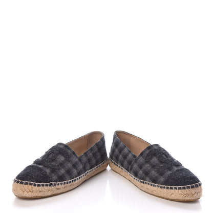 Chanel Flannel CC Espadrilles 38 Dark Grey Black 6 of 13