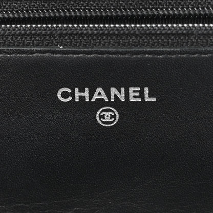 Chanel Patent Quilted Wallet On Chain WOC Black 6 of 13