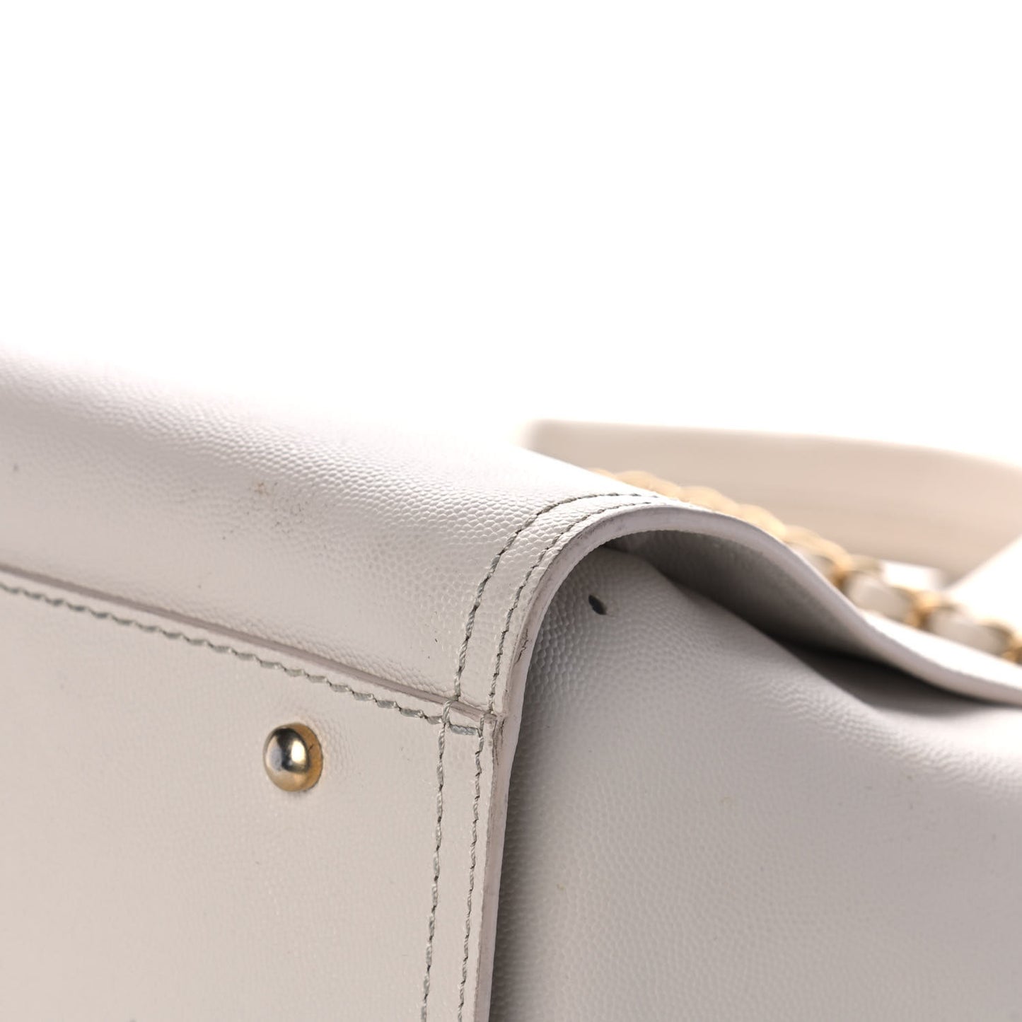 Caviar Medium Studded Deauville Tote Ivory