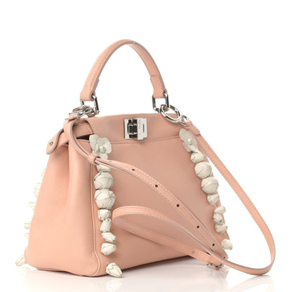 Fendi Nappa Rosebud Mini Peekaboo Iconic Satchel Baby Pink 3 of 26