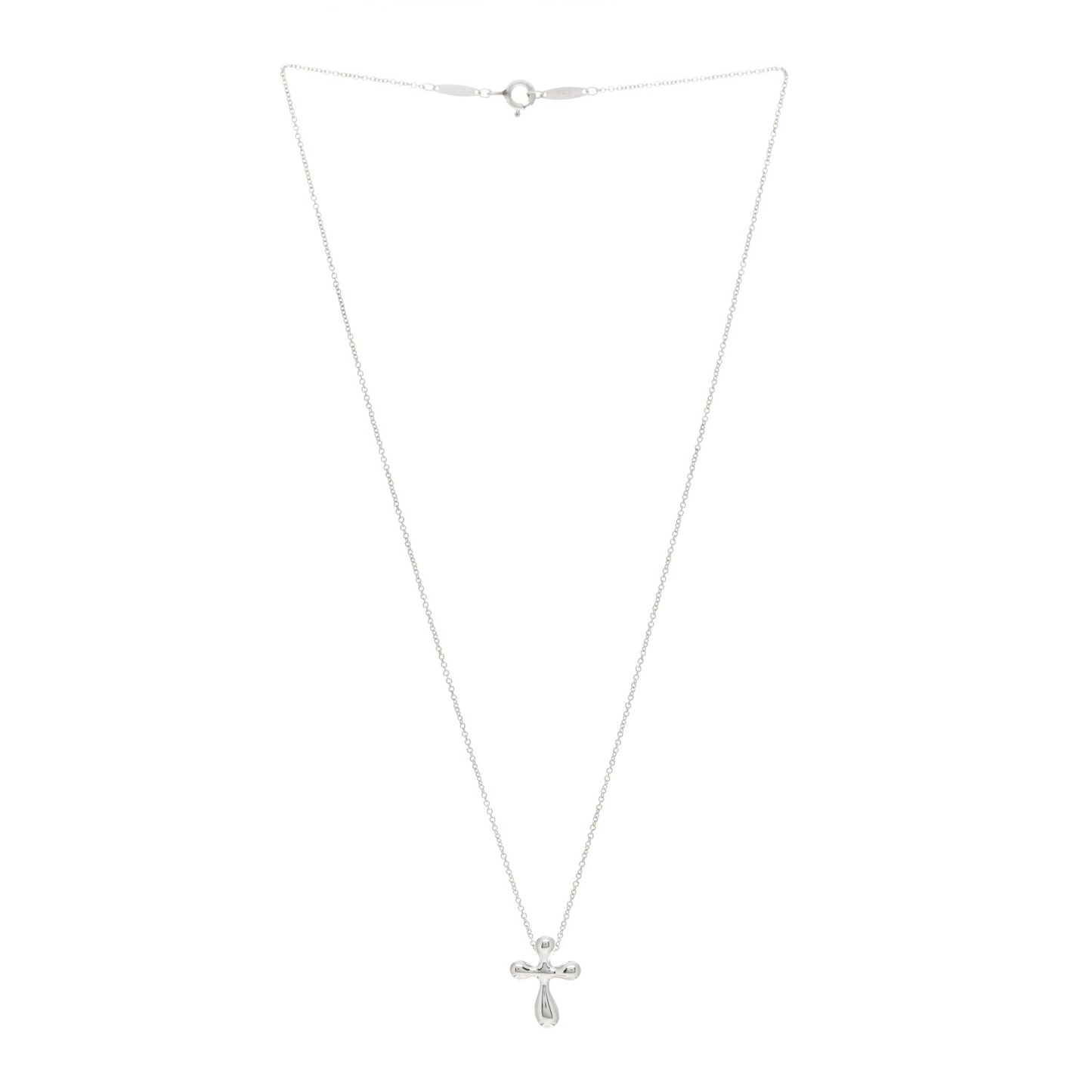 Sterling Silver 16mm Elsa Peretti Cross Pendant Necklace