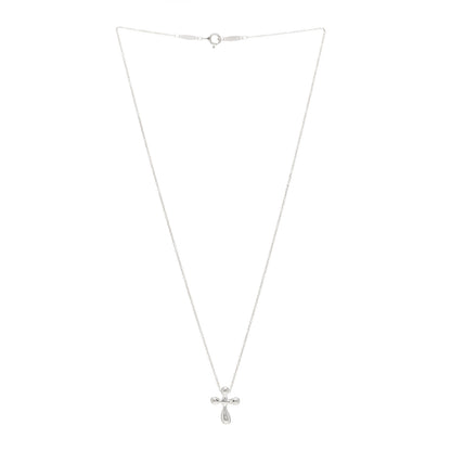 Tiffany Sterling Silver 16mm Elsa Peretti Cross Pendant Necklace 3 of 5