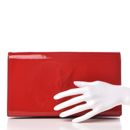 Saint Laurent Patent Monogram Large Belle De Jour Clutch Red 2 of 11