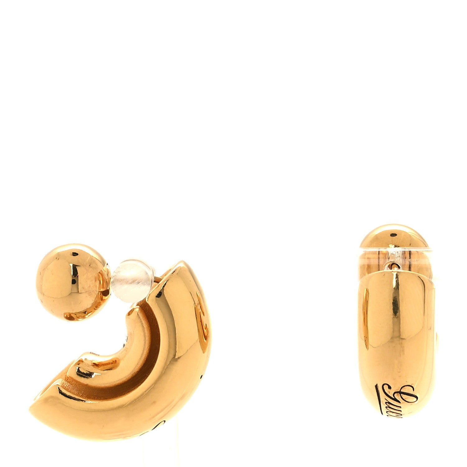 Gucci Metal G Motif Hoop Earrings Gold 1 of 5