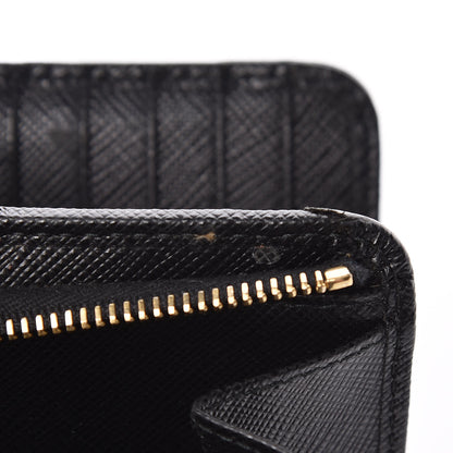 Prada Saffiano Compact Triangle Wallet Black 11 of 15
