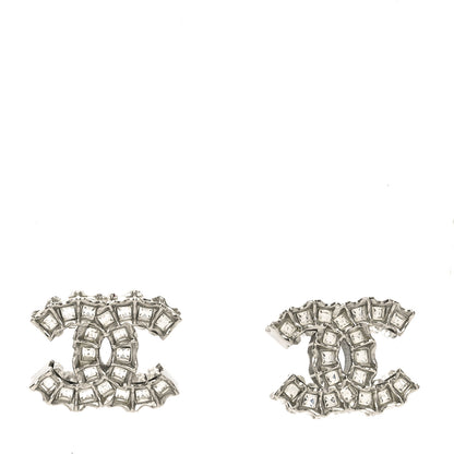 Chanel Crystal CC Earrings Silver 1 of 4