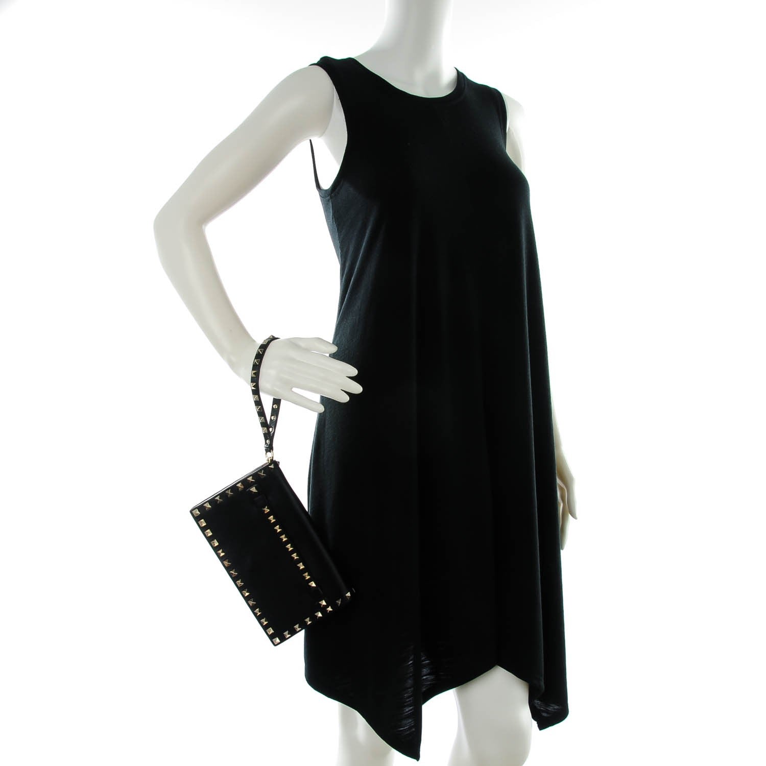 Valentino Garavani Nappa Small Rockstud Wristlet Clutch Black 2 of 7
