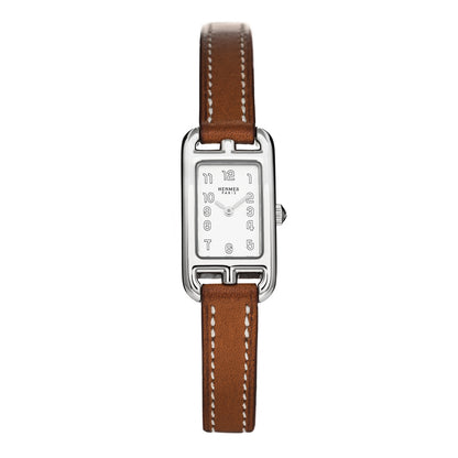 Hermes Stainless Steel Barenia 17mm Nantucket Quartz Watch Fauve 1 of 4