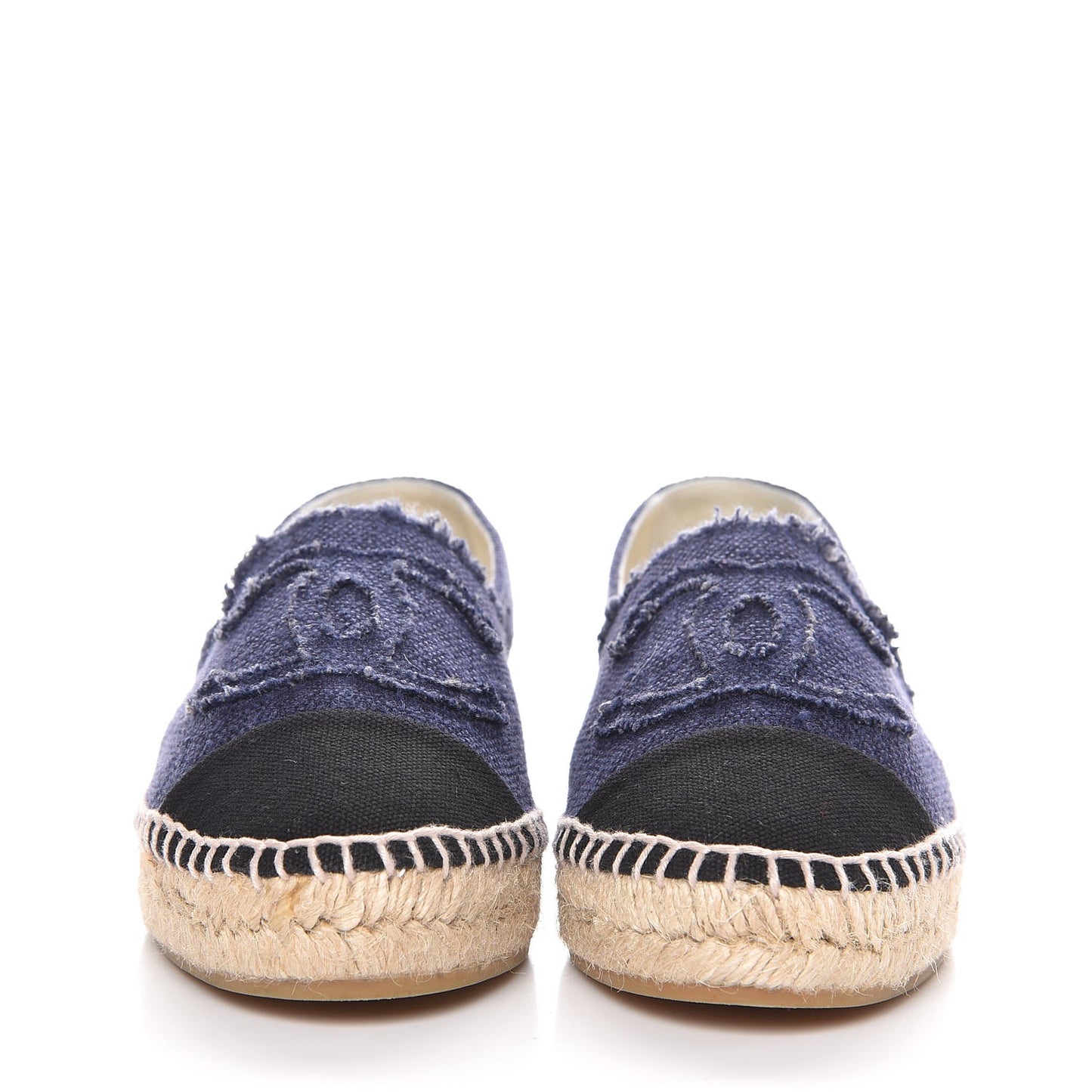 Linen CC Espadrilles 35 Blue Black