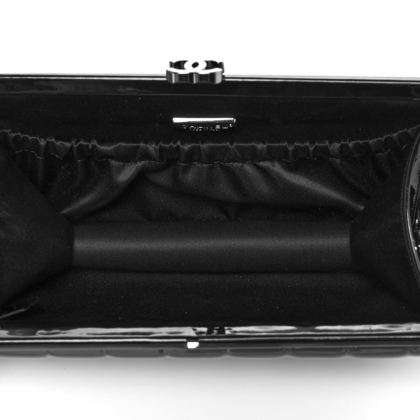 Patent Frame Chocolate Bar Clutch Black