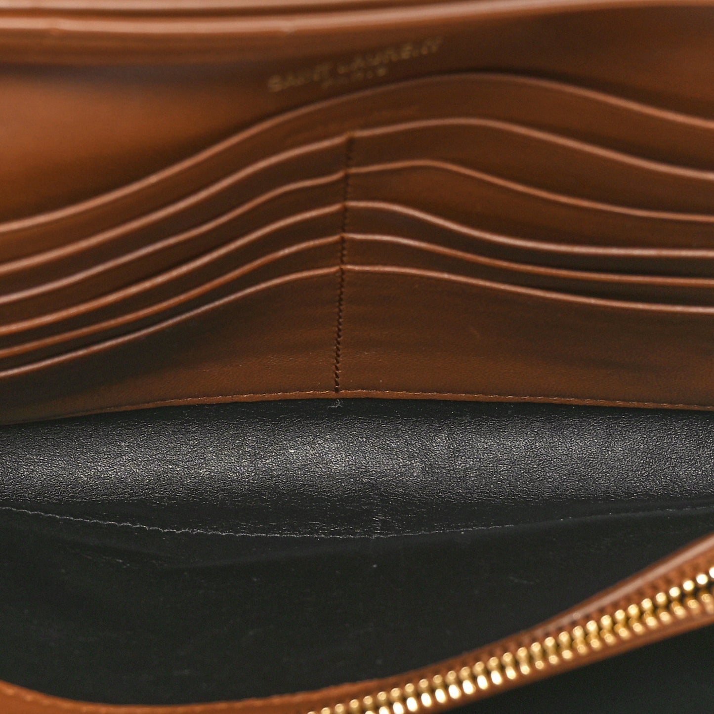 Lambskin Carre Quilted Cassandre Chain Wallet Brown