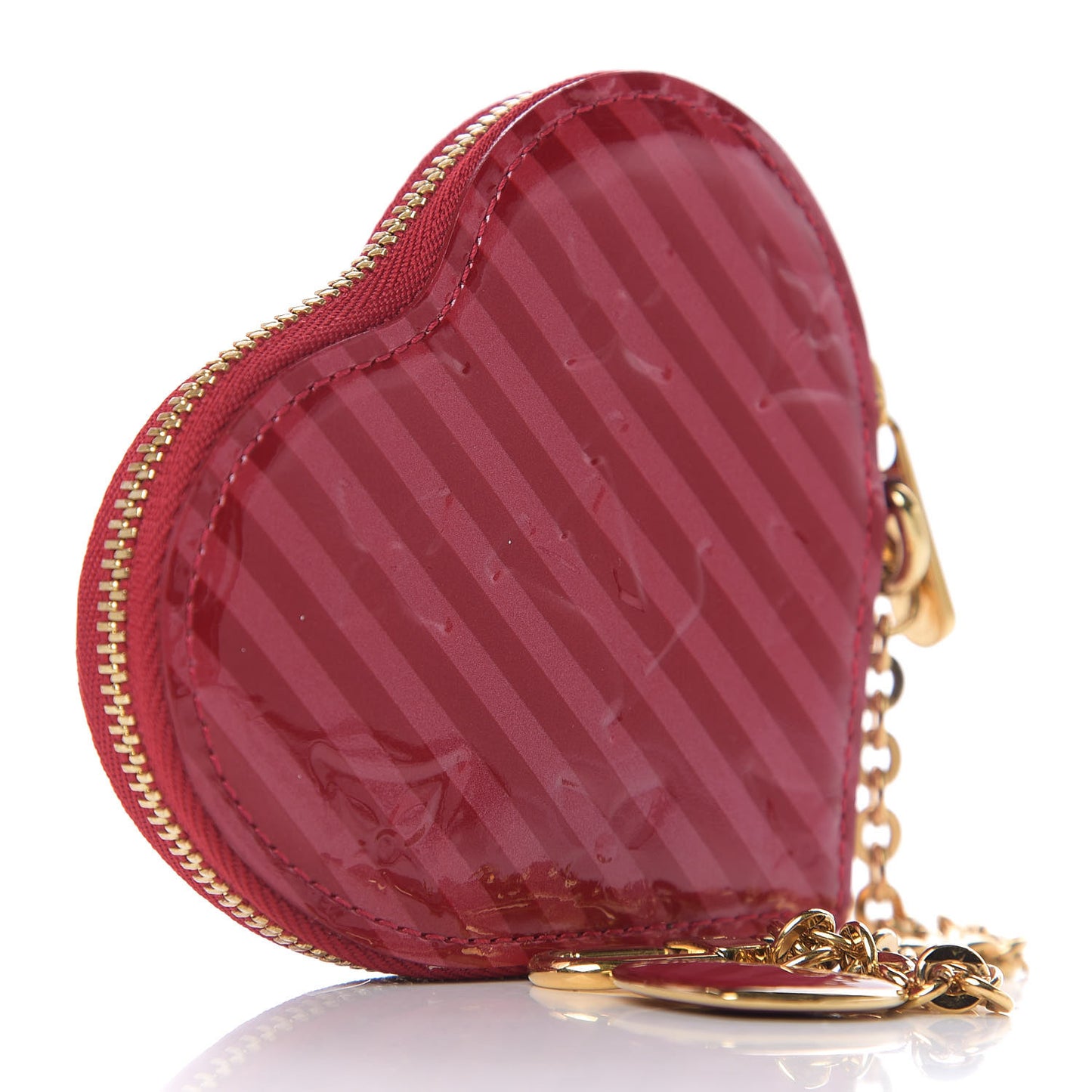 Vernis Rayures Coeur Heart Coin Purse Pomme D'Amour