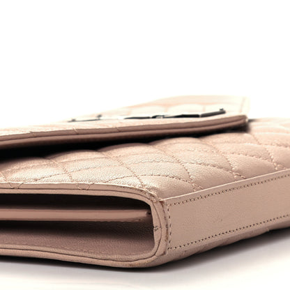 Saint Laurent Sheepskin Tri-Quilt Monogram Envelope Chain Wallet Dark Beige 9 of 10
