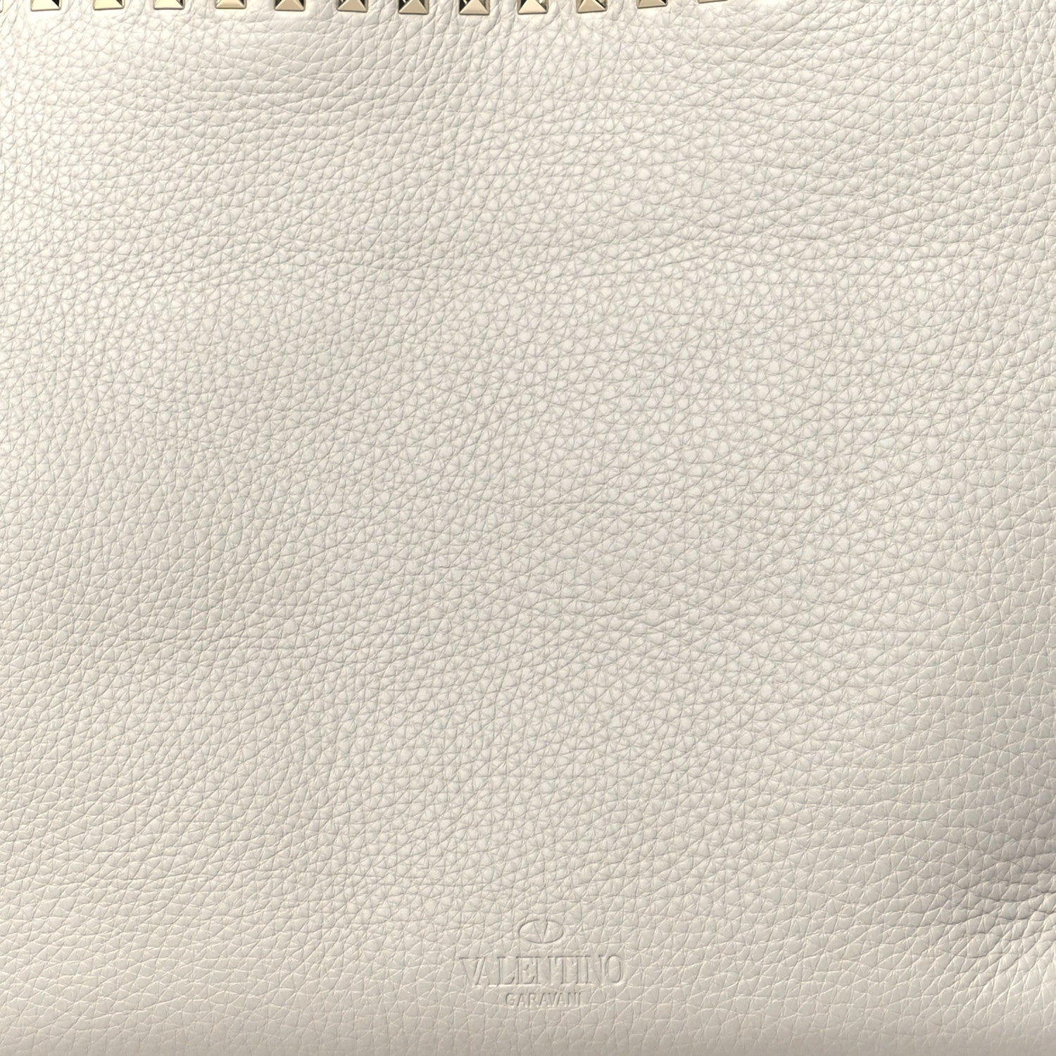 Valentino Garavani Grained Calfskin Rockstud Shoulder Tote Opal Grey 7 of 9
