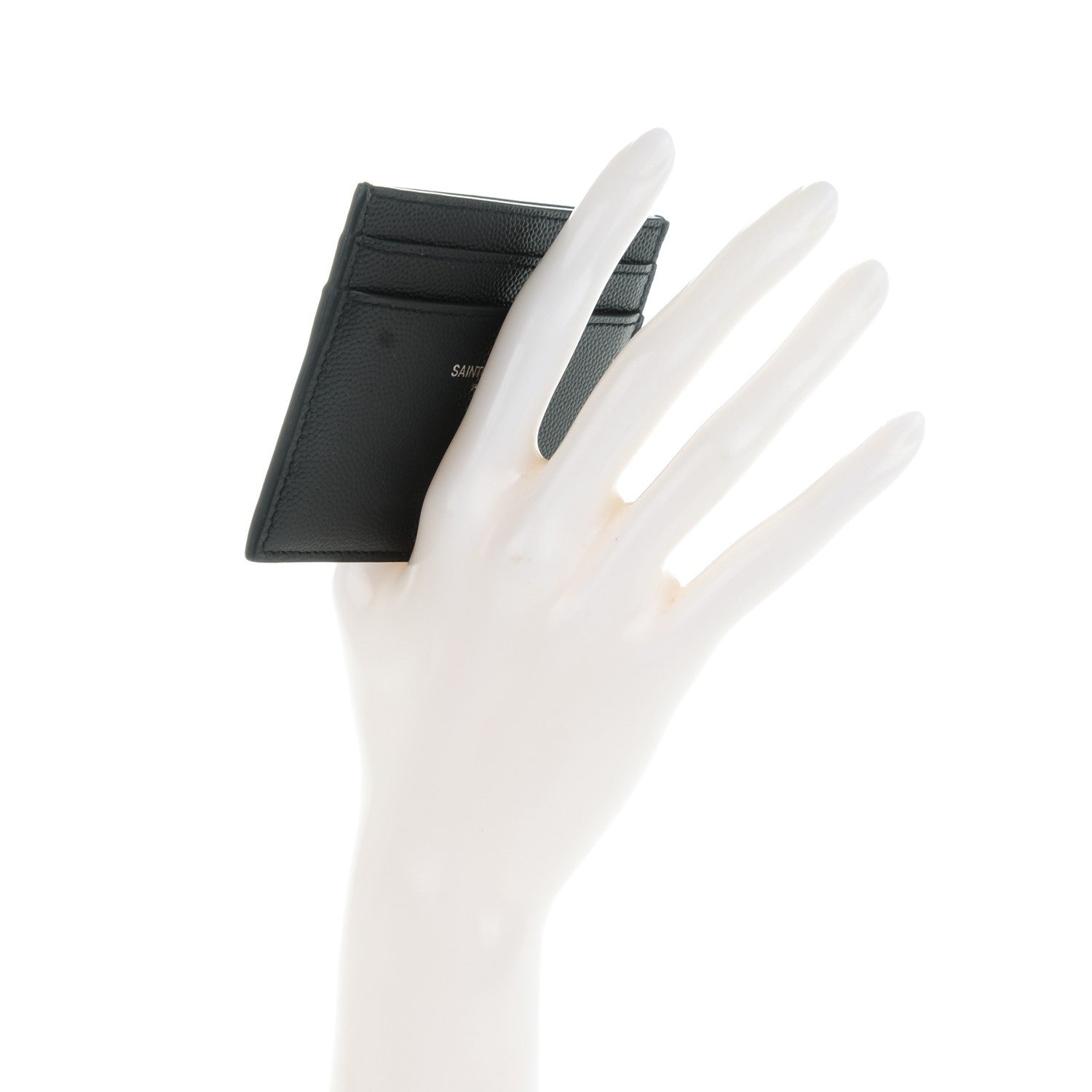 Saint Laurent Grain De Poudre Card Case Black 2 of 6