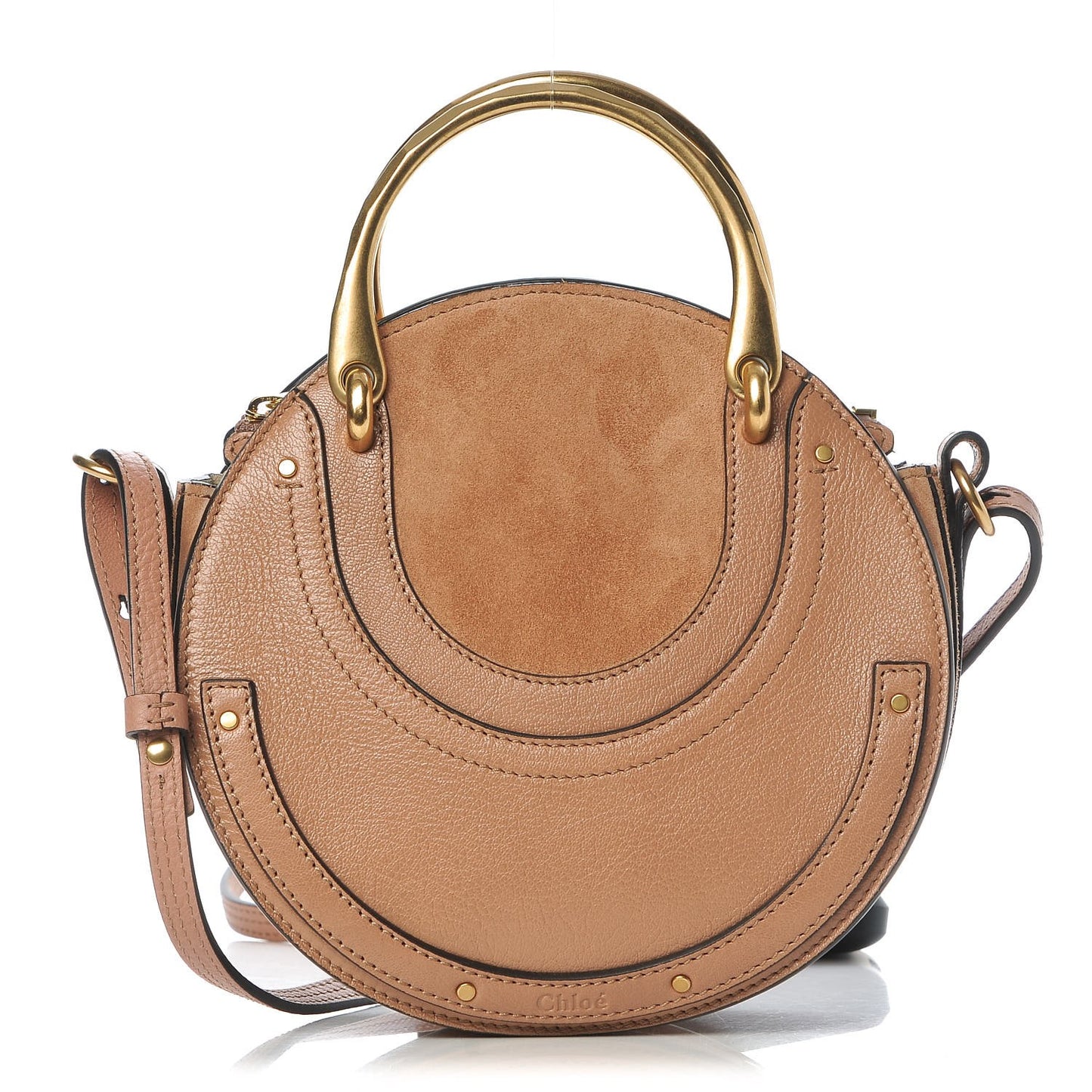 Calfskin Suede Small Pixie Bag Nougat