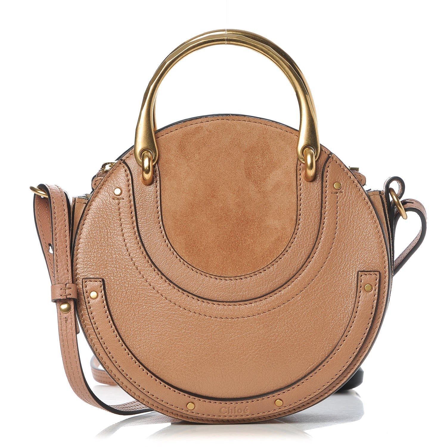 Chloe Calfskin Suede Small Pixie Bag Nougat 1 of 9