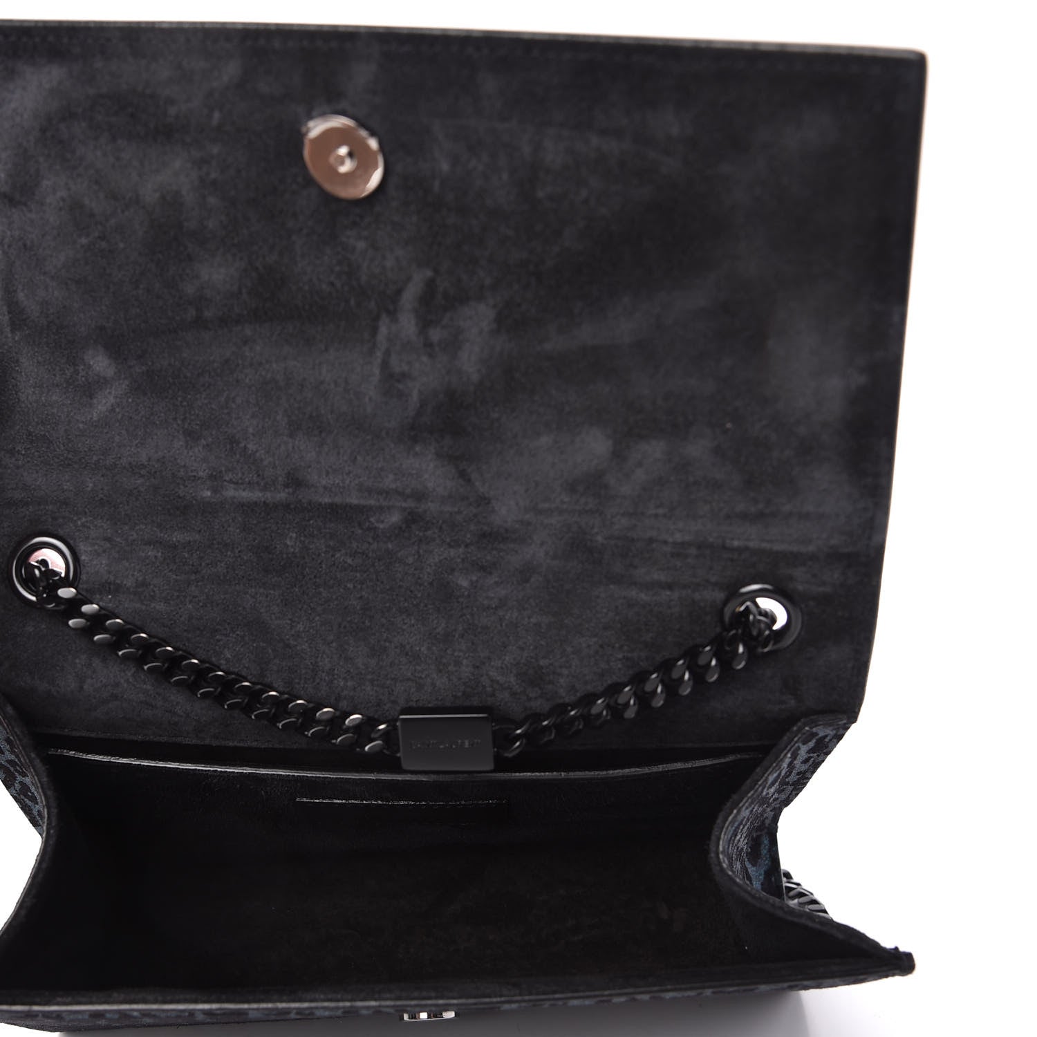 Saint Laurent Glitter Leopard Small Monogram Kate Satchel Blue 5 of 9