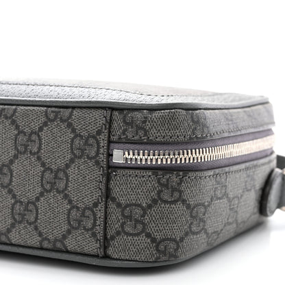 Gucci GG Supreme Monogram Textured Dollar Calfskin Small Ophidia Top Handle Shoulder Bag Grey Black Graphite Grey 11 of 14