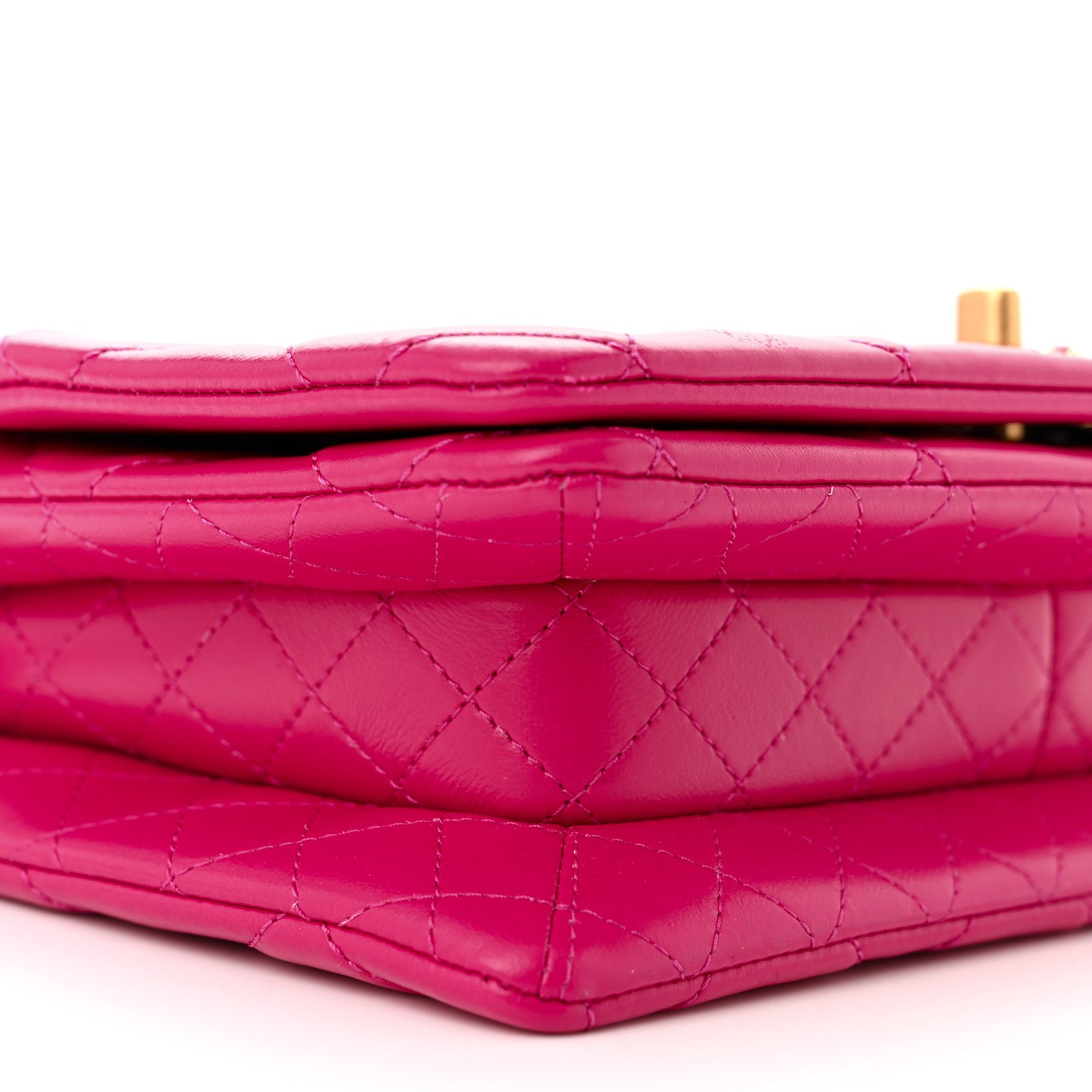 Lambskin Quilted On And On Small Chain Flap Fuchsia