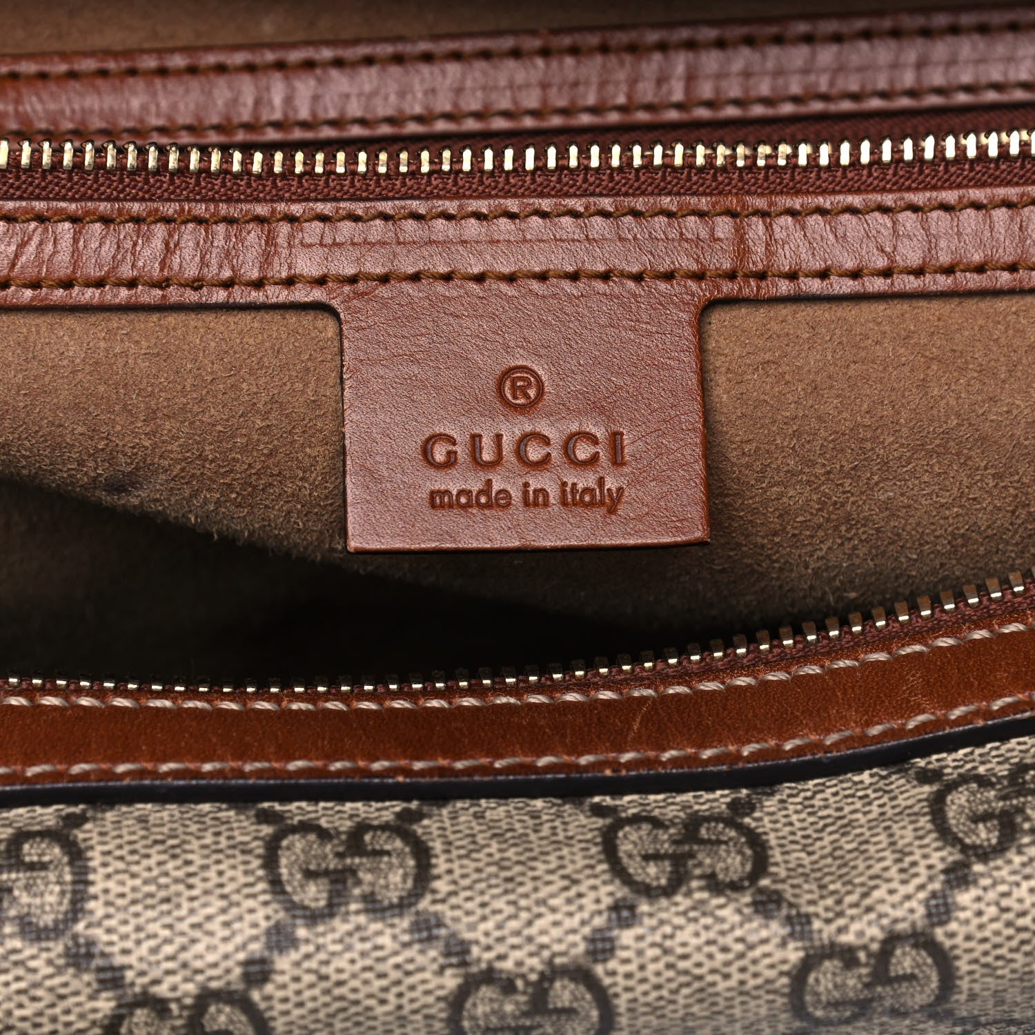 Gucci GG Supreme Monogram Medium Boston Beige Cuir 6 of 15