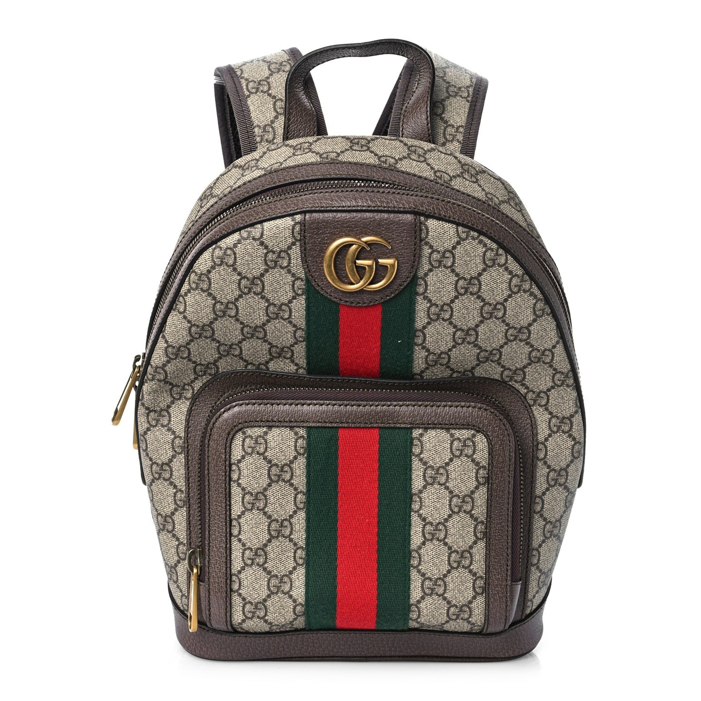 GG Supreme Monogram Calfskin Web Small Ophidia Day Backpack Beige Ebony New Acero
