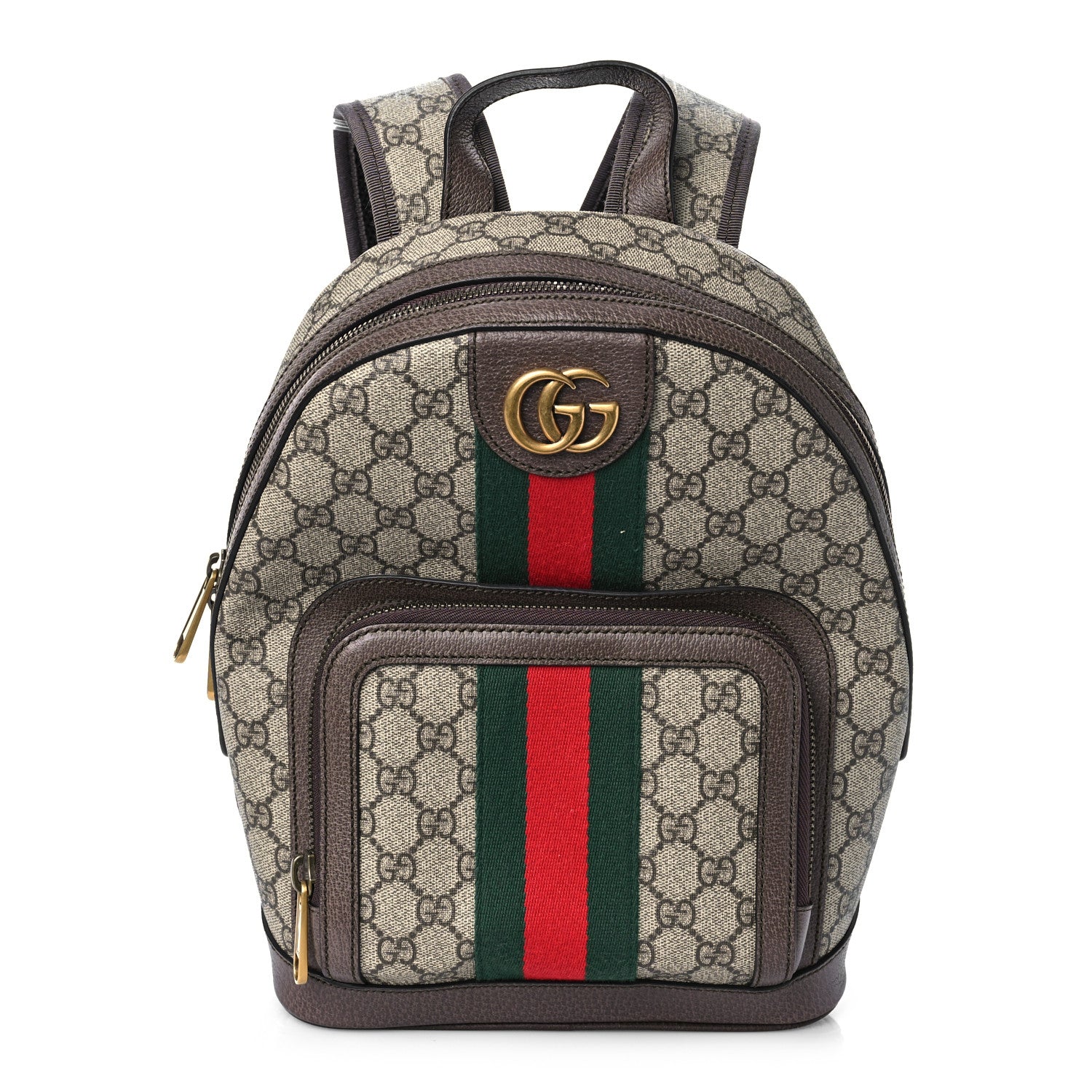 Gucci GG Supreme Monogram Calfskin Web Small Ophidia Day Backpack Beige Ebony New Acero 1 of 10
