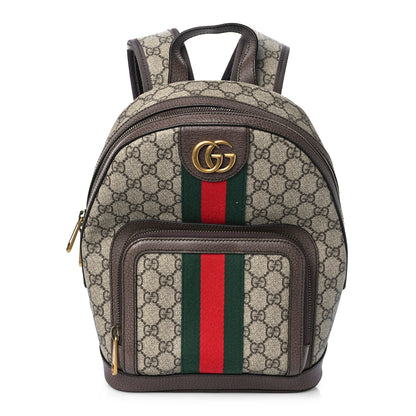 Gucci GG Supreme Monogram Calfskin Web Small Ophidia Day Backpack Beige Ebony New Acero 1 of 10
