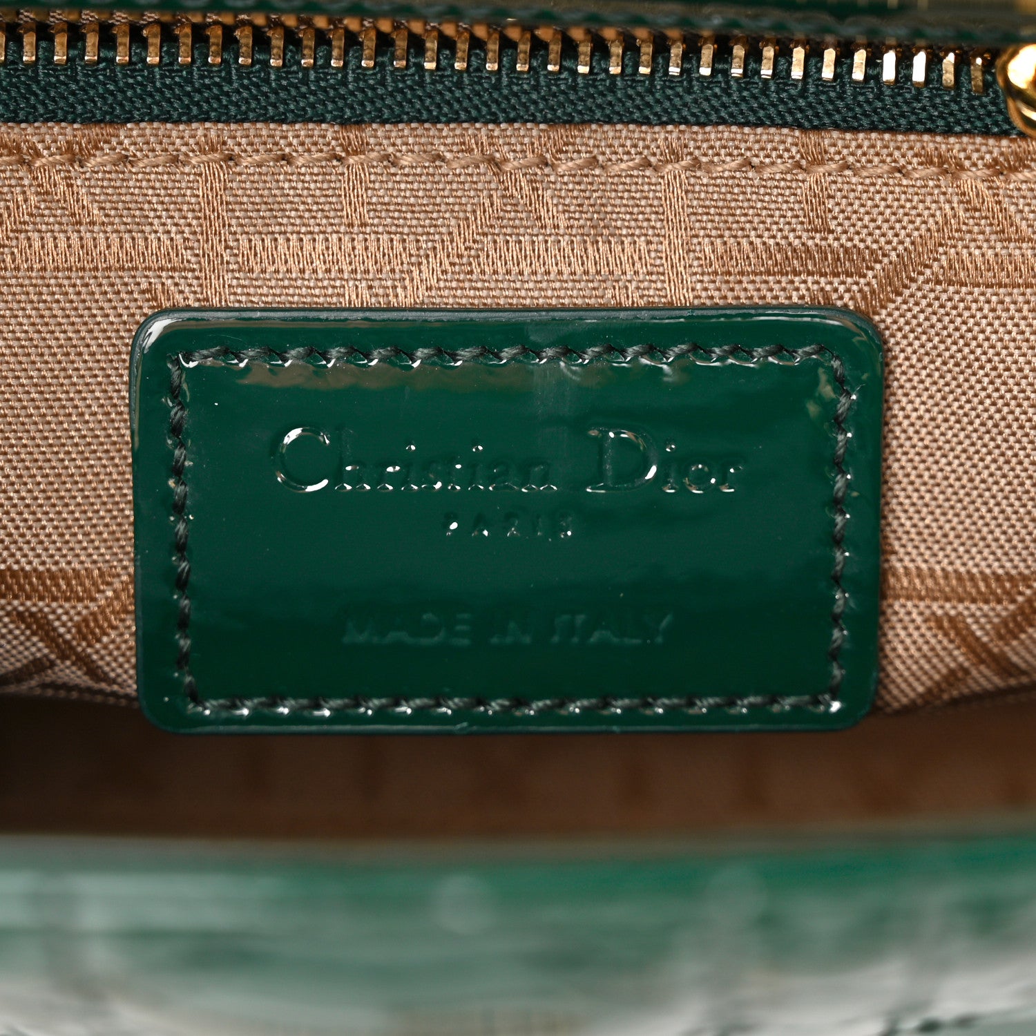 Christian Dior Patent Cannage Mini Lady Dior Dark Green 6 of 11