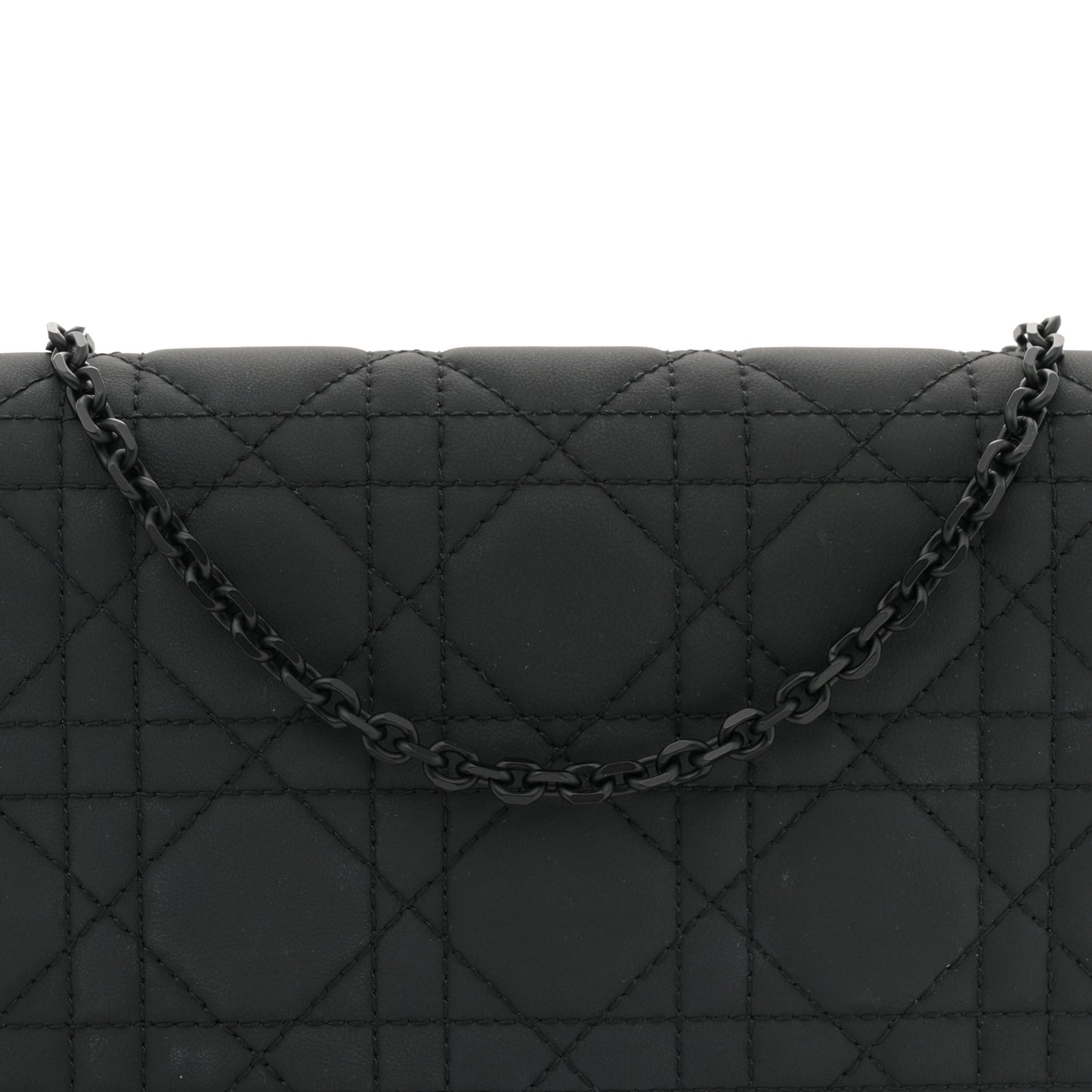Ultra Matte Calfskin Cannage Lady Dior Clutch Black